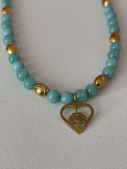 Collier en amazonite naturelle