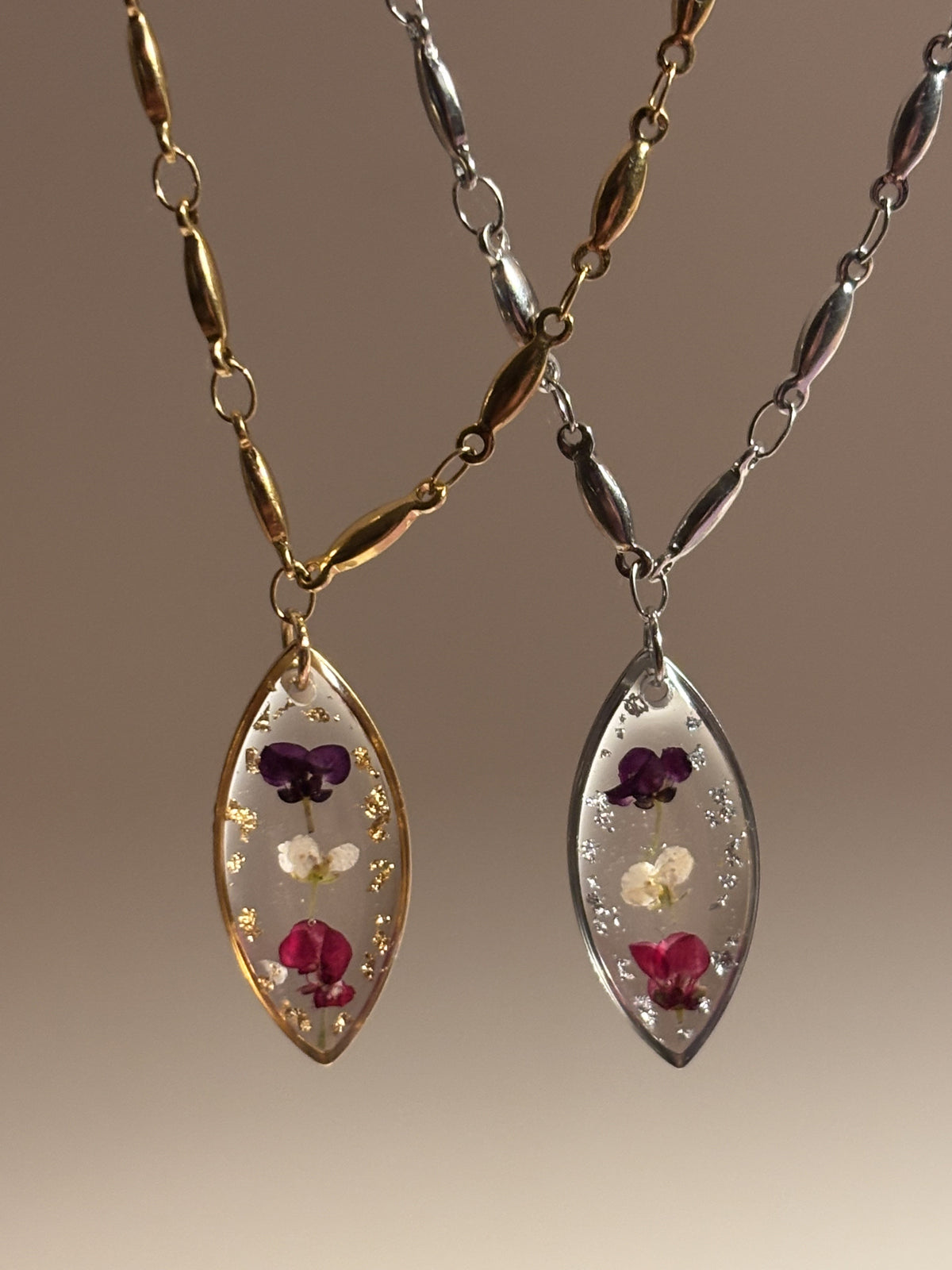 Collier fleurs d’alyssum- Fleurs séchées
