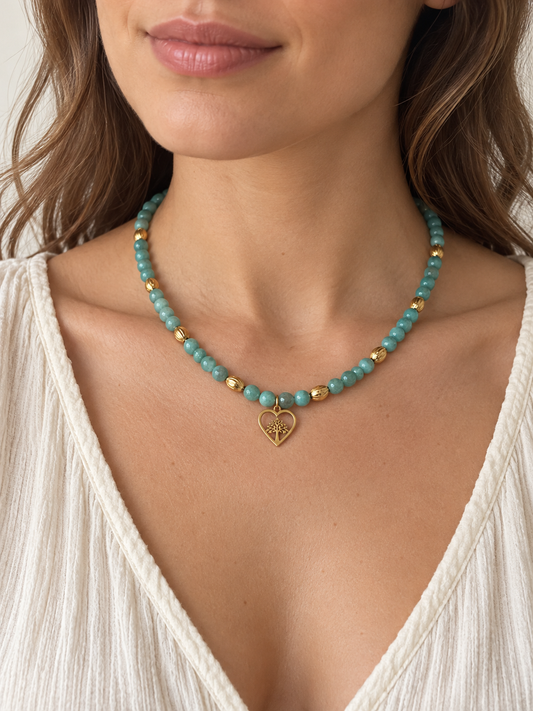 Collier en amazonite naturelle