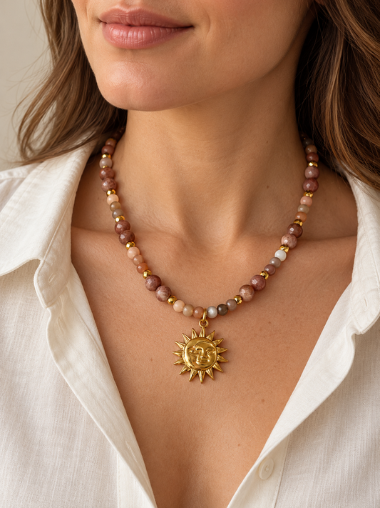 Collier pierre de Soleil & pierre de Lune