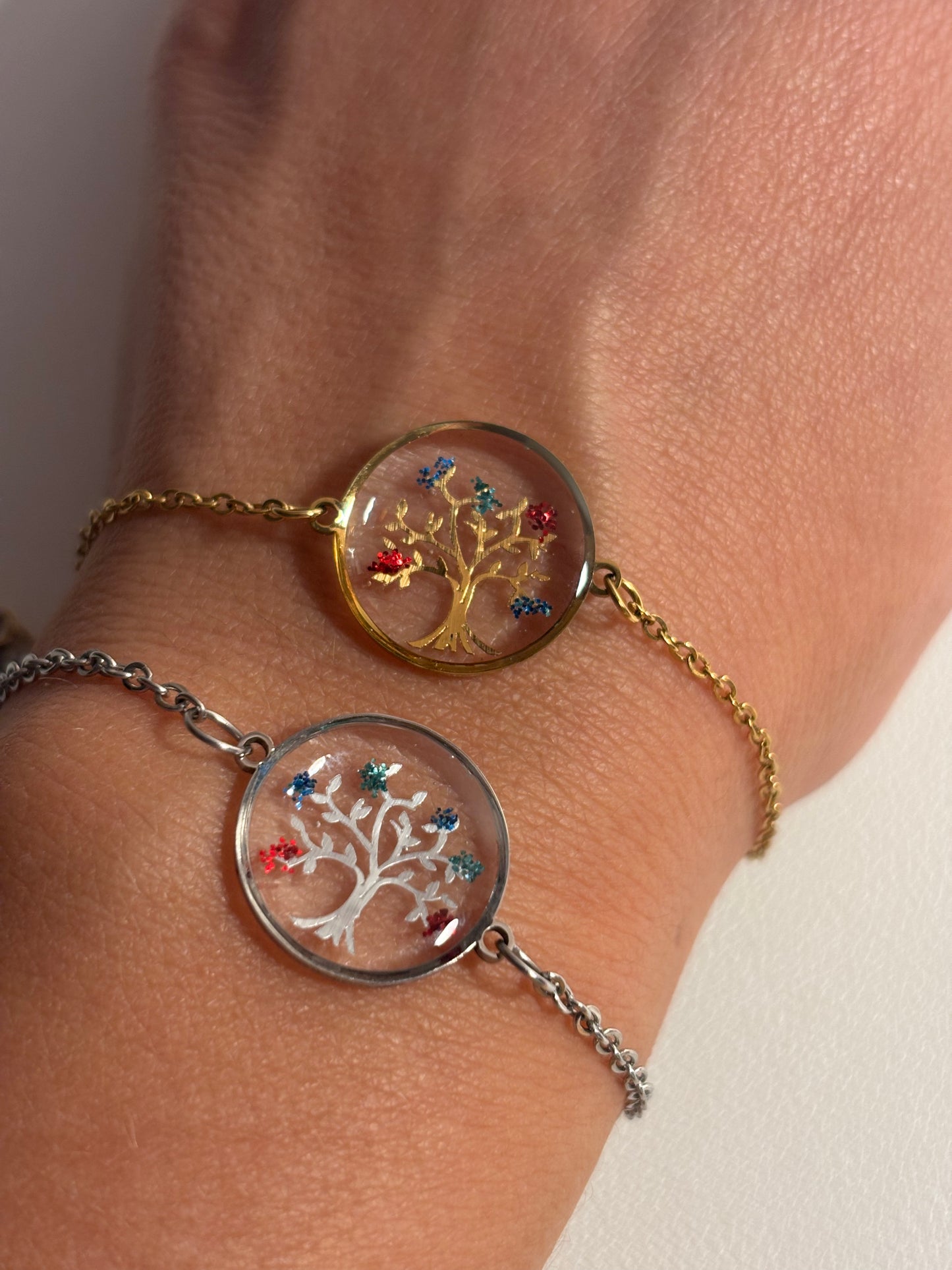 Bracelet Arbre de vie paillette