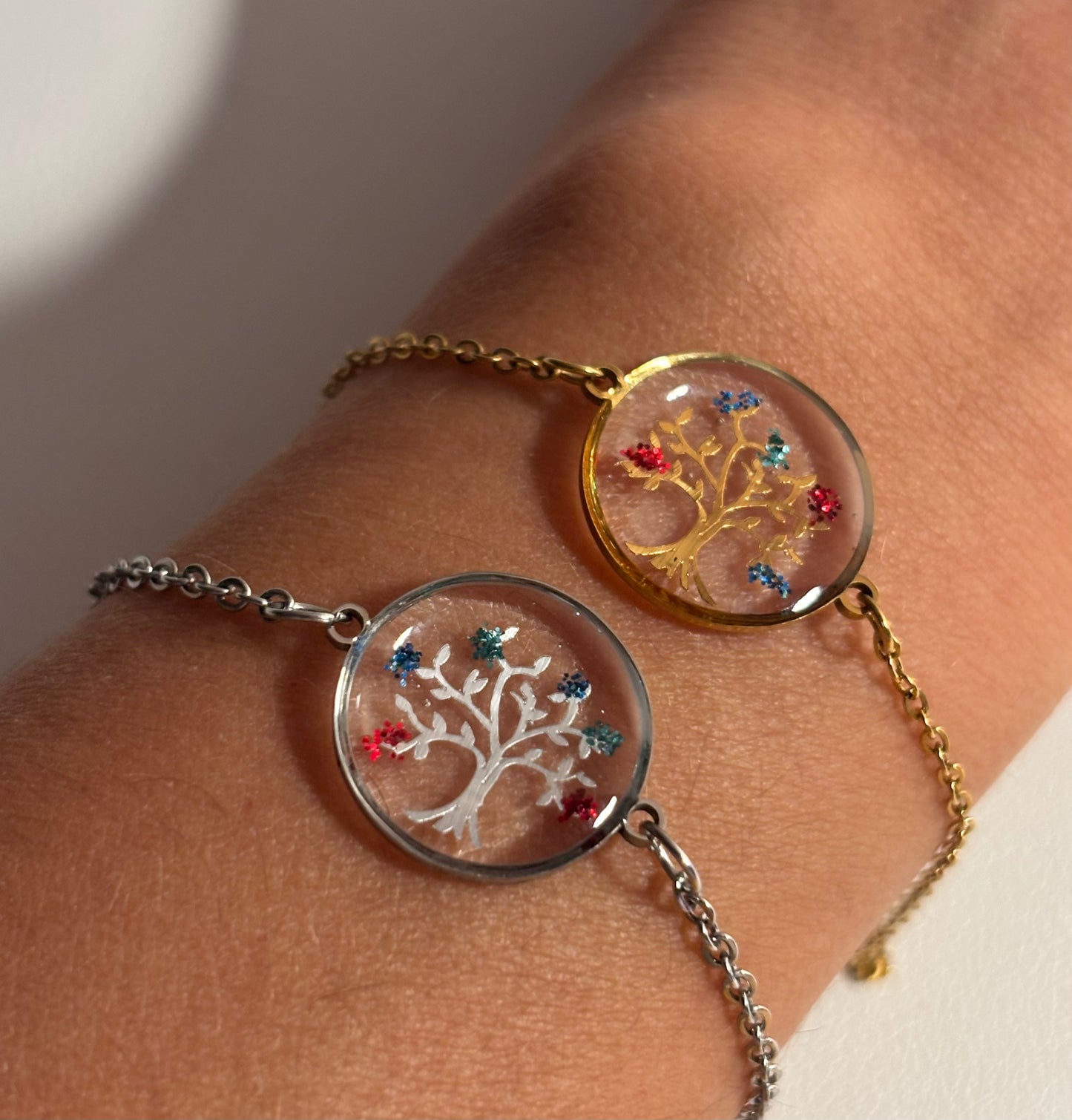 Bracelet Arbre de vie paillette