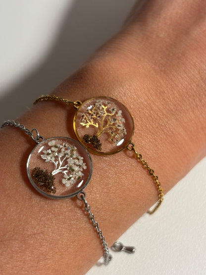 Bracelet Arbre de vie – Terre et fleurs de carotte sauvage