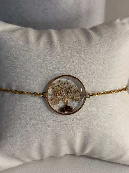 Bracelet Arbre de vie – Terre et fleurs de carotte sauvage