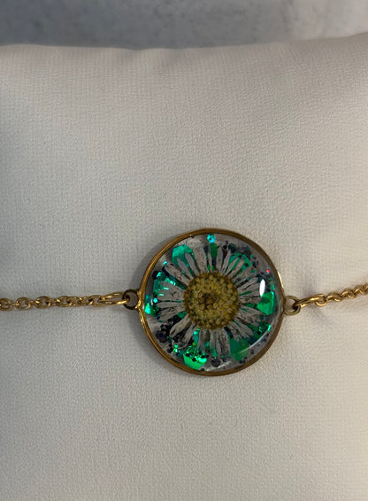 Bracelet pâquerette et paillettes