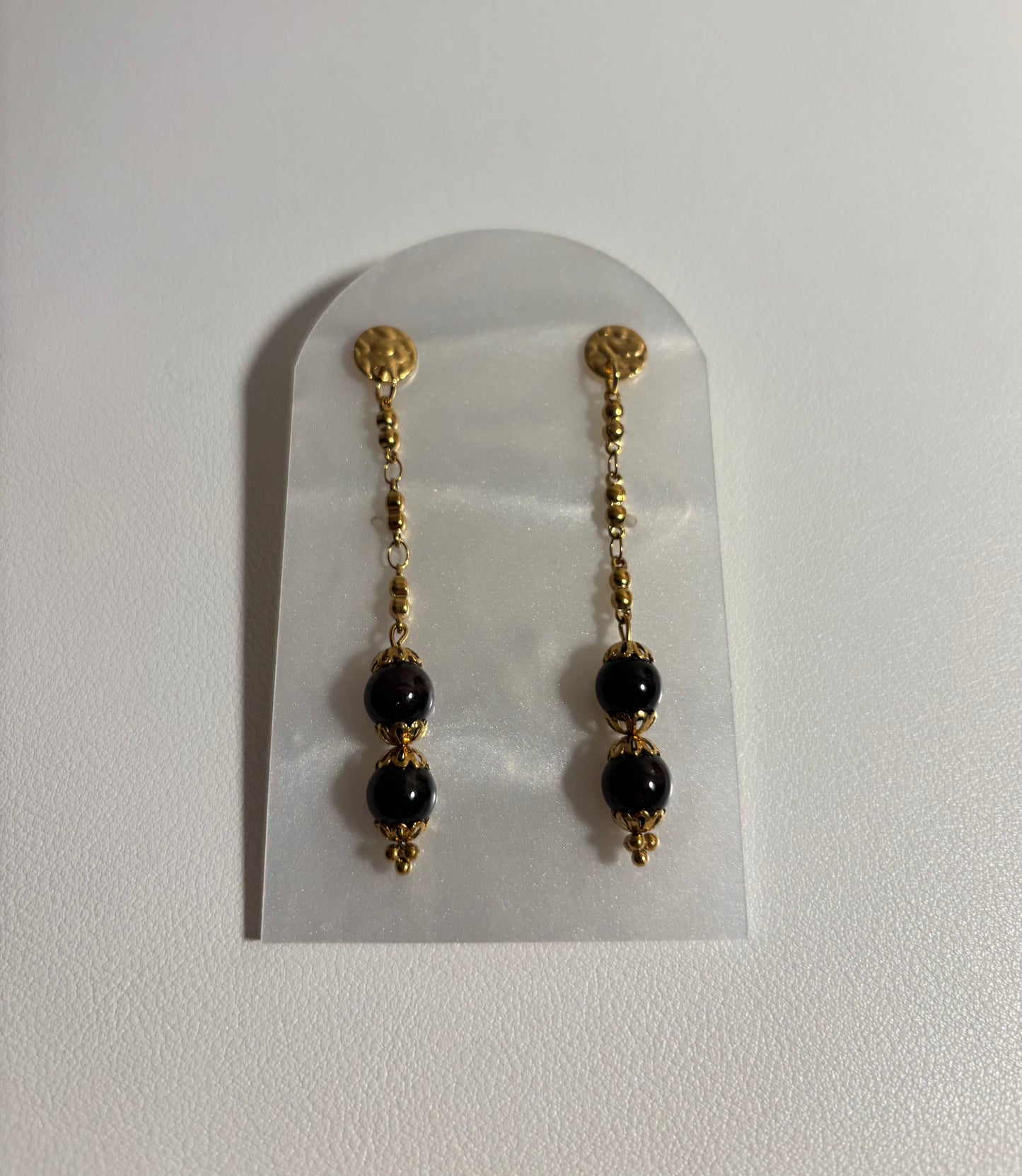 Boucles d'oreilles grenat  pierres naturelles