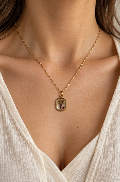 Collier Philomène  nacre arbre de vie (Bijoux souvenirs)